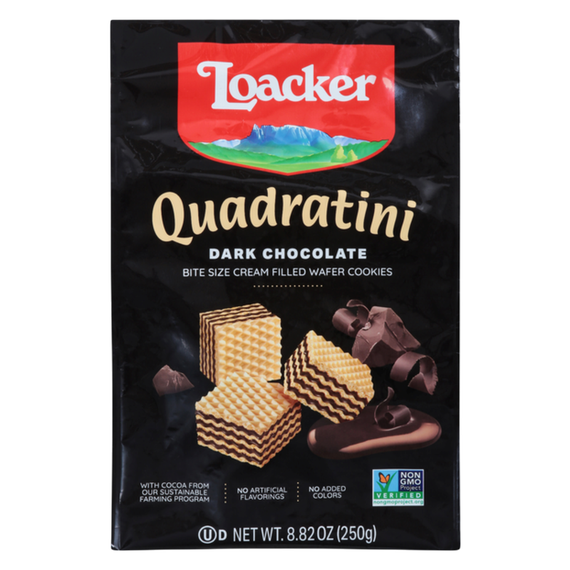 Loacker Quadratini Dark Chocolate Bite Size Wafer Cookies 8.82oz