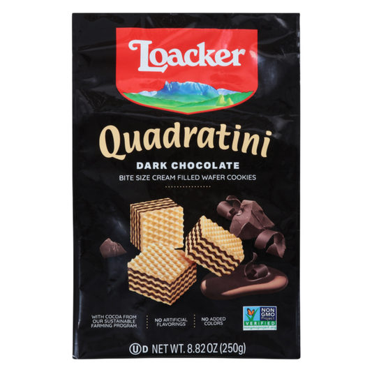 Loacker Quadratini Dark Chocolate Bite Size Wafer Cookies 8.82oz