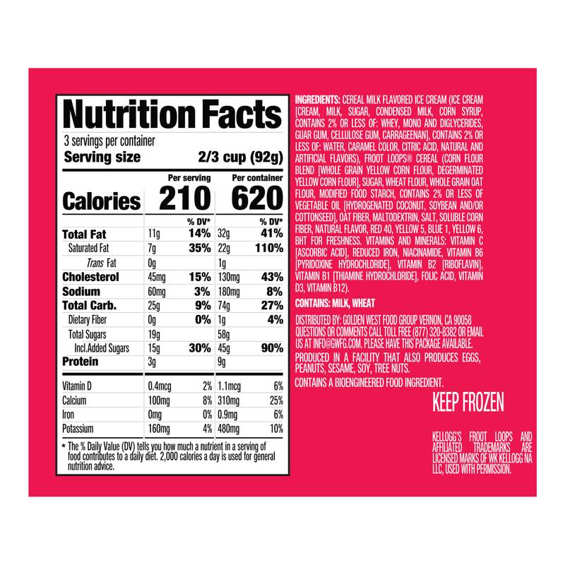 Kellogg's Froot Loops Ice Cream, 14oz