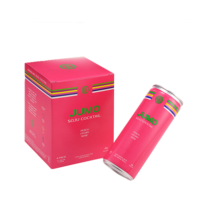 JUMO Soju Cocktail Peach Lychee Rose 4pk 8%ABV