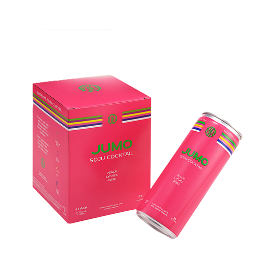 JUMO Soju Cocktail Peach Lychee Rose 4pk 8%ABV