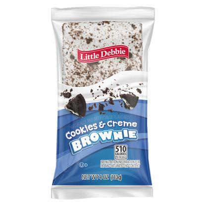 Little Debbie Brownie Cookies & Cream Brownie, 4oz