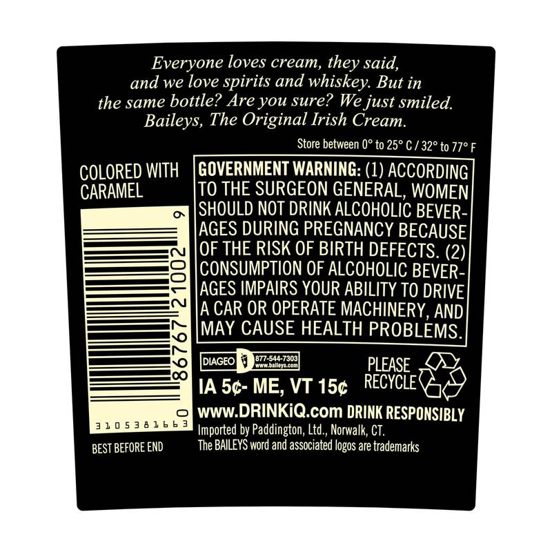 Baileys Original Irish Cream Liqueur, 1.75 L (34 Proof)