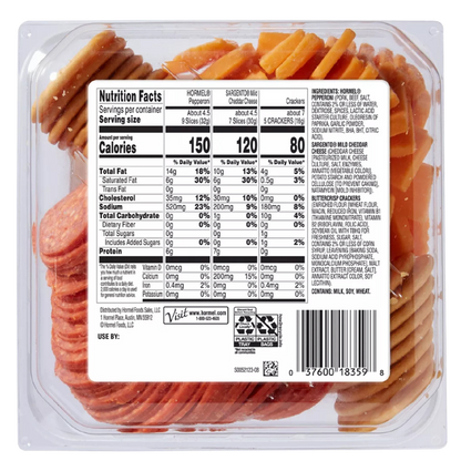 Hormel Gatherings Pepperoni & Cheddar Cheese Snack Tray - 14oz