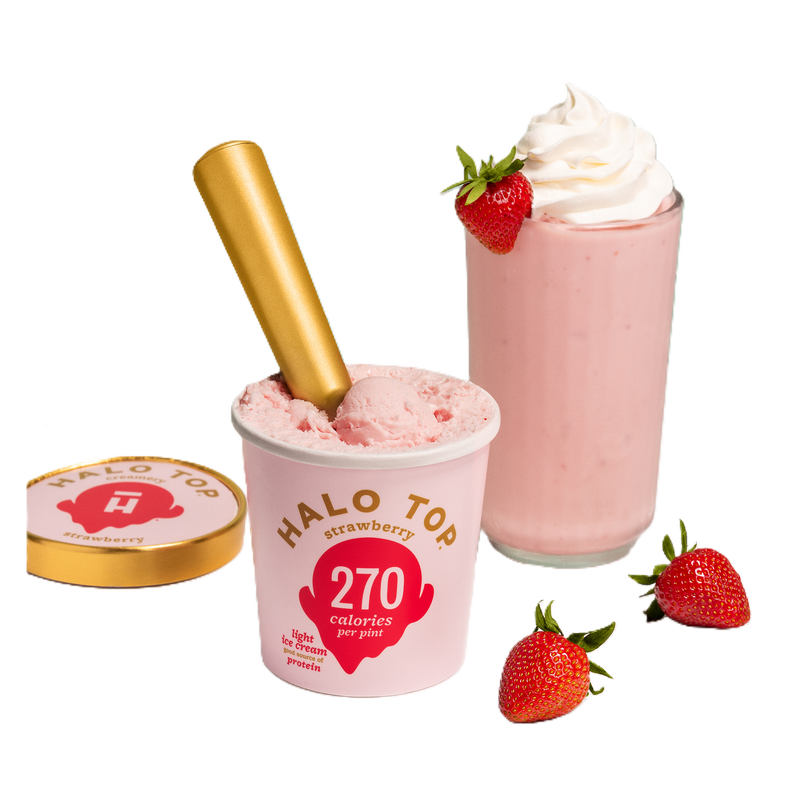 Halo Top Strawberry Light Ice Cream, 16 fl oz Pint