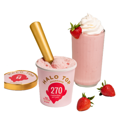 Halo Top Strawberry Light Ice Cream, 16 fl oz Pint