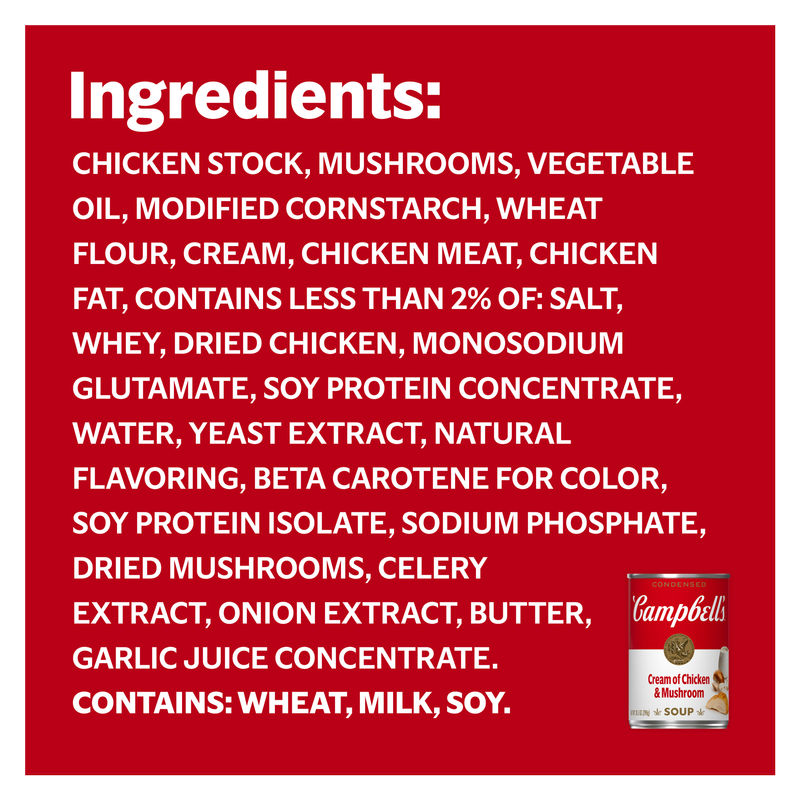 Campbells Cream of Mushroom Soup, 10.5oz.
