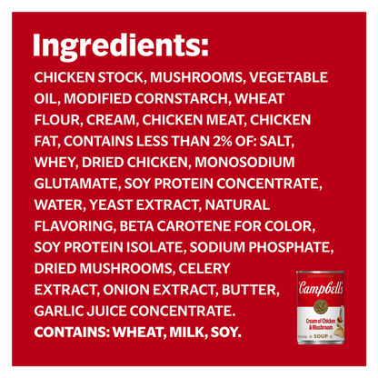 Campbells Cream of Mushroom Soup, 10.5oz.