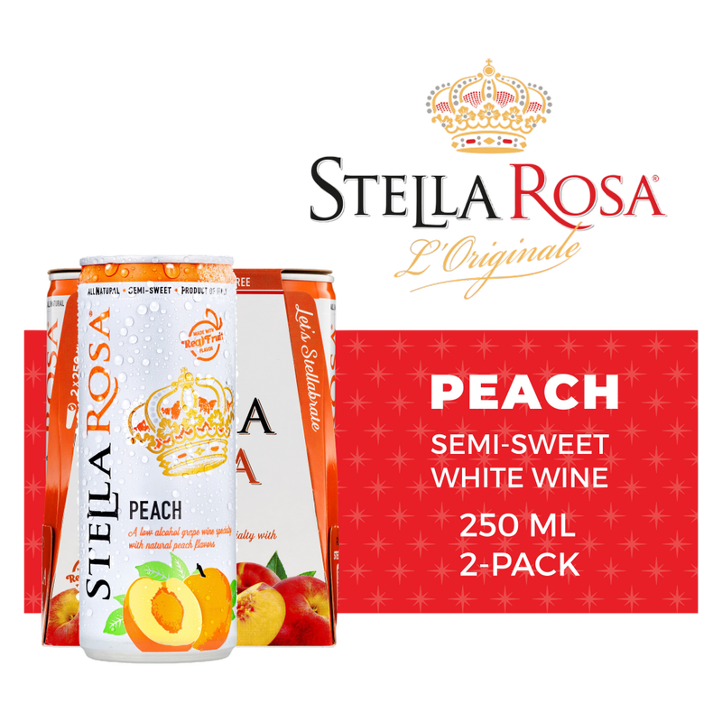 Stella Rosa Peach Semi-Sweet White Wine 2Pk/250 ml