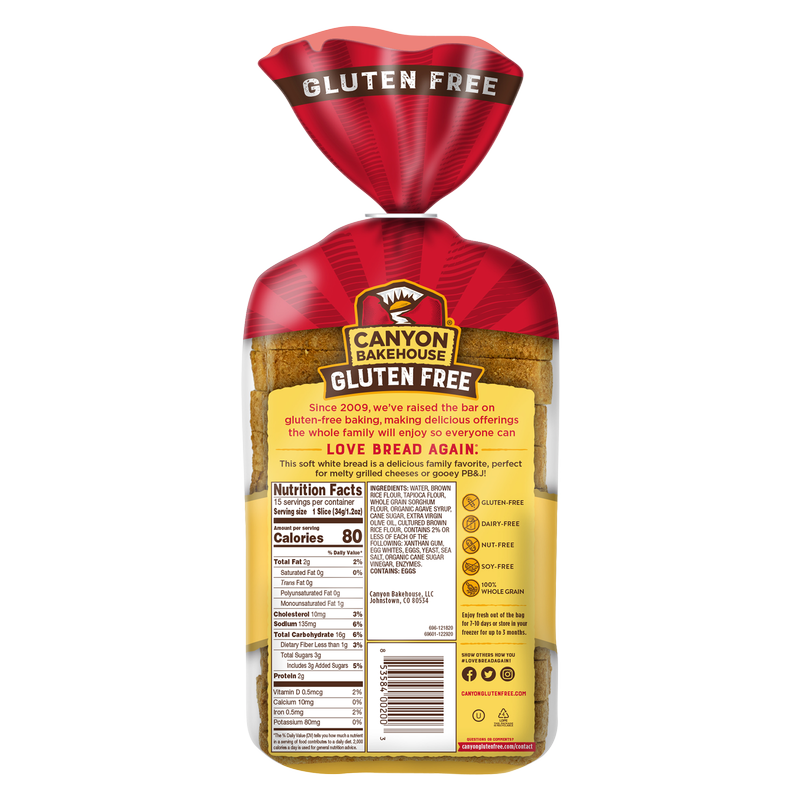Canyon Bakehouse Frozen Gluten Free Mountain White - 18oz