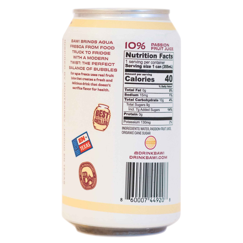 Bawi La Maracuyá Agua Fresca 12oz Can
