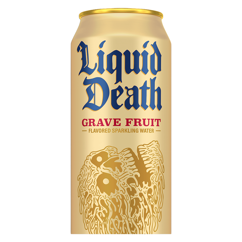 Liquid Death Sparkling Water Grave Fruit 19.2oz King Size Can