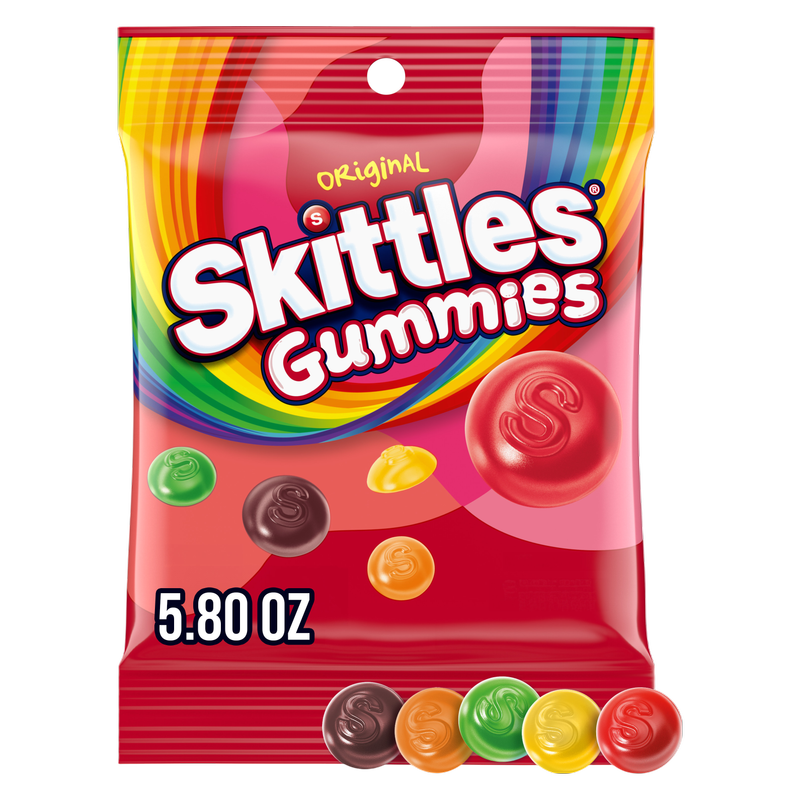 SKITTLES Original Gummy Candy, 5.8 oz Bag