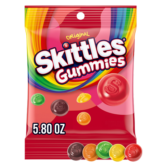 SKITTLES Original Gummy Candy, 5.8 oz Bag