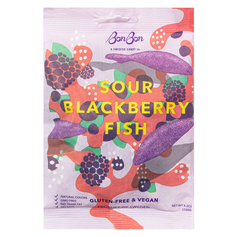 Bonbon Sour Blackberry Fish, 5.2oz