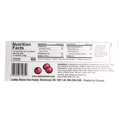 Raincoast Cranberry Hazelnut Crisps 5.3oz