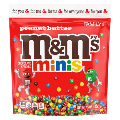 M&M's Minis Peanut Butter Candy Resealable Bag, 15 oz
