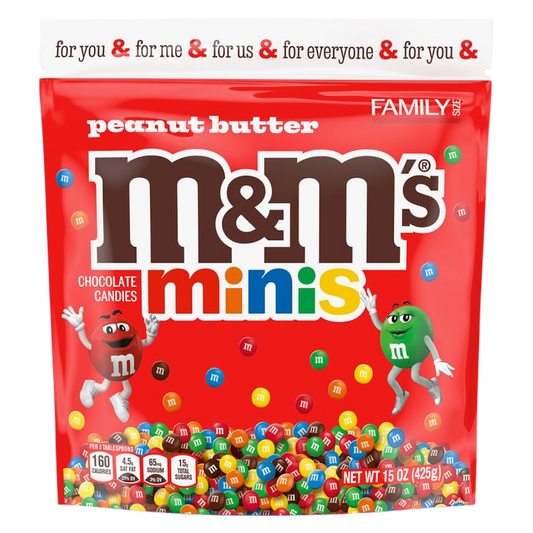 M&M's Minis Peanut Butter Candy Resealable Bag, 15 oz