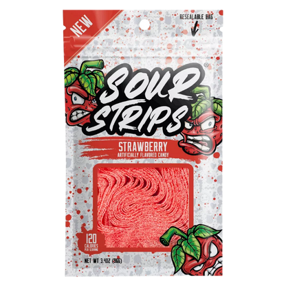 Strawberry Sour Strips, 3.4oz