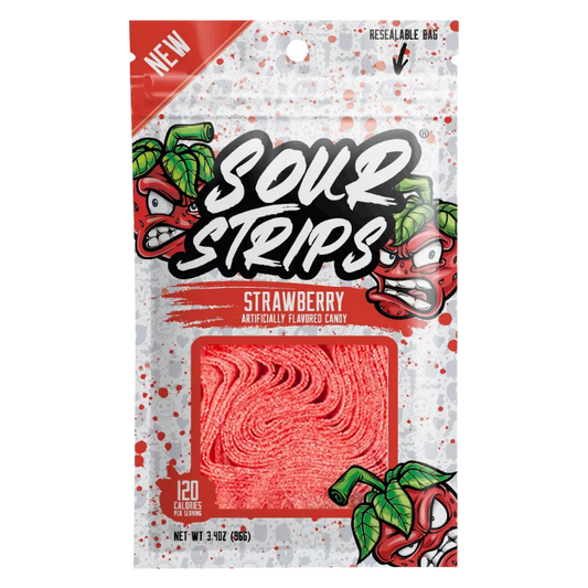 Strawberry Sour Strips, 3.4oz