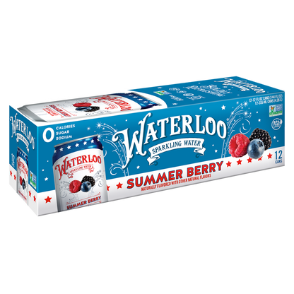 Waterloo Summer Berry Sparkling Water  12pk 12oz Can