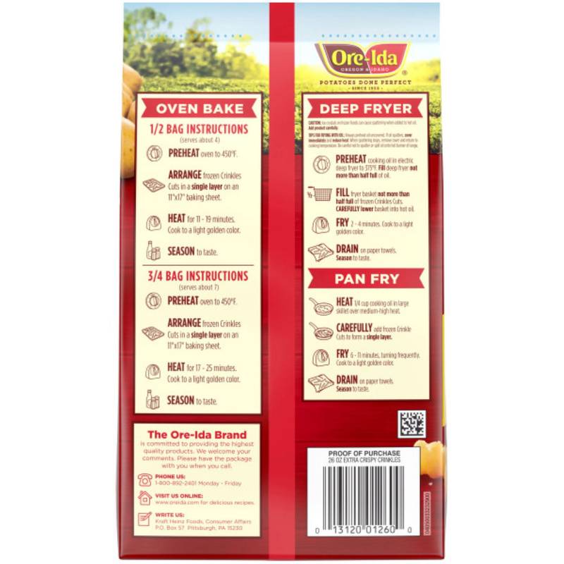 Ore Ida Frozen Extra Crispy Crinkle Fries 26oz