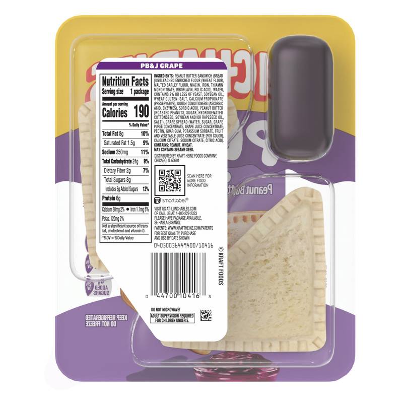 Lunchables PB&J Peanut Butter Sandwich & Grape Dip - 2.27oz