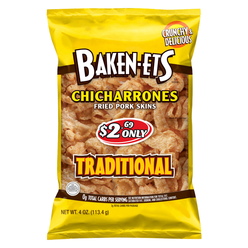 Baken-ets Fried Pork Skins, Traditional, 4 oz