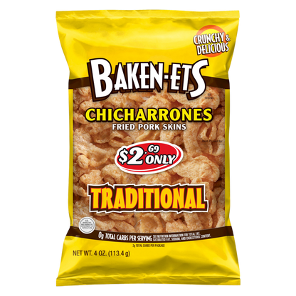 Baken-ets Fried Pork Skins, Traditional, 4 oz