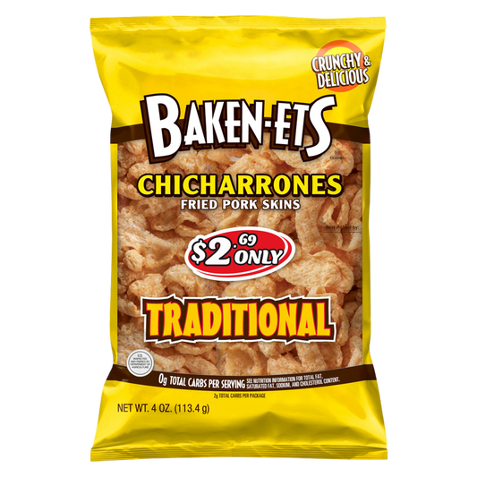 Baken-ets Fried Pork Skins, Traditional, 4 oz