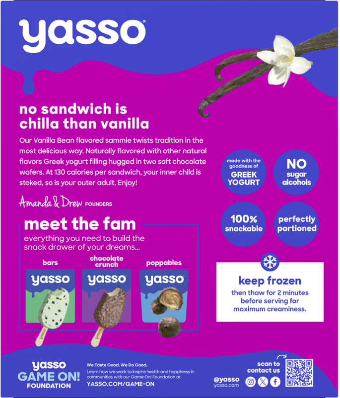 Yasso Vanilla Bean Sandwich 3ct