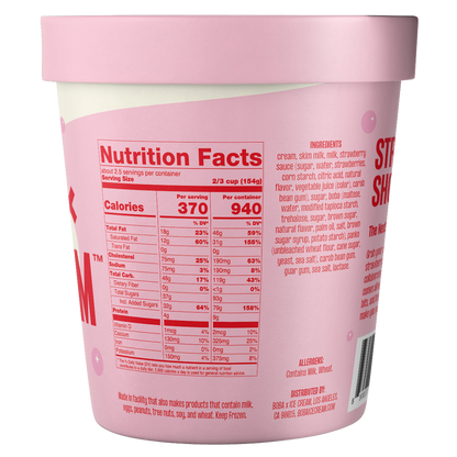 Boba x Ice Cream Strawberry Shortcake Pint