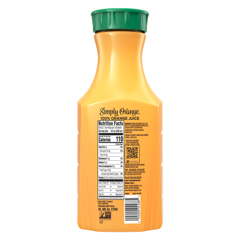Simply Orange Low Acid Pulp Free 52oz btl