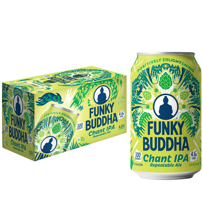 Funky Buddha Chant Session IPA Craft Beer, 6 pk, 12 oz cans, 4.2% ABV