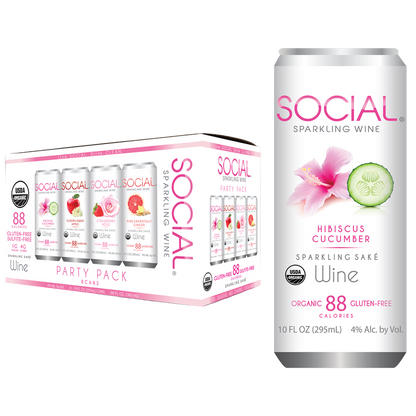 Social Sparkling Wine Variety Pack 8pk 10oz Can 4.0% ABV