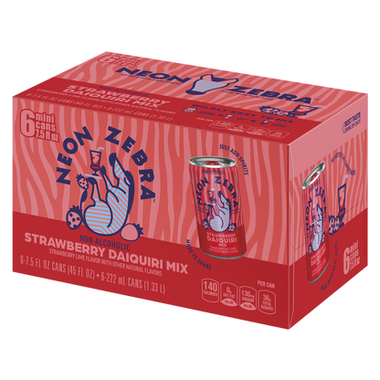 Neon Zebra Strawberry Daquiri Mix 6pk 7.5oz
