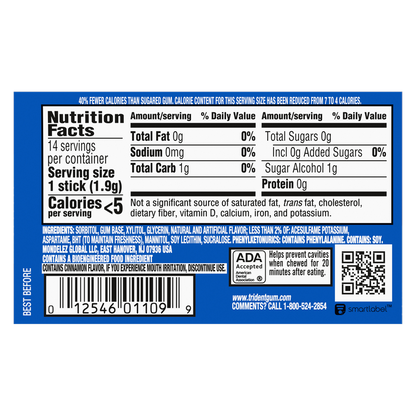 Trident Original Flavored Gum, 14pc