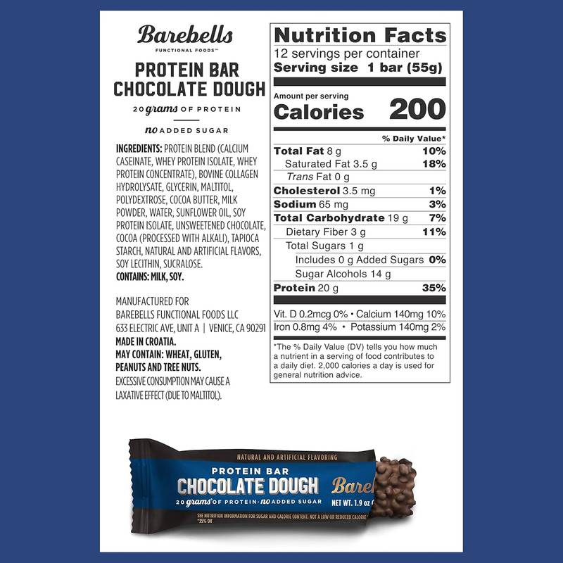 Barebells Chocolate Dough Protein Bar Case 12 CT