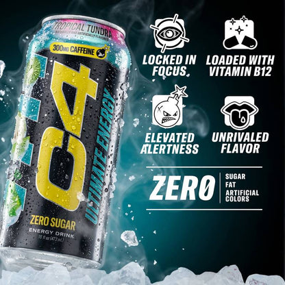 C4 Ultimate Energy Zero Sugar Tropical Tundra Frost 16oz Can