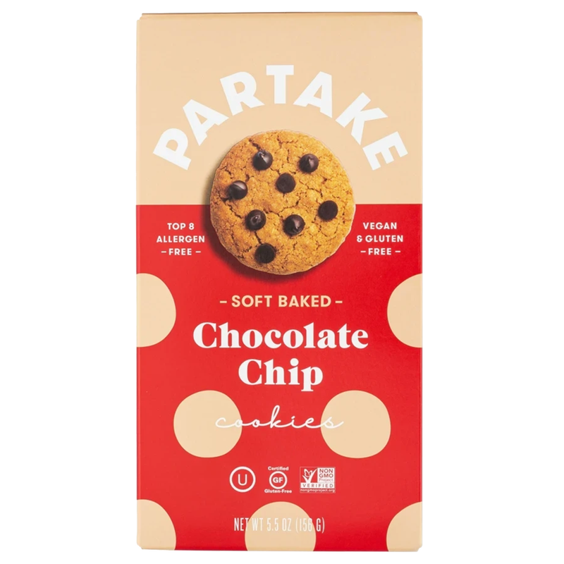 Partake Gluten Free Vegan Soft Baked Chocolate Chip Cookies 5.5oz