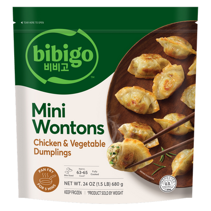 Bibigo Frozen Chicken & Vegetable Mini Wontons 24oz