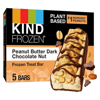 KIND FROZEN Peanut Butter Dark Chocolate Nut Frozen Treat Bars, 5 Pack, 1.6 Oz Bars