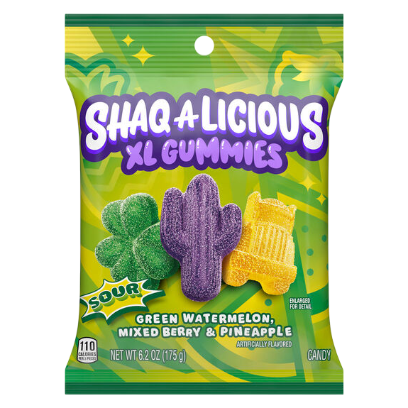 SHAQ-A-LICIOUS Sour Gummies, 6.2 oz