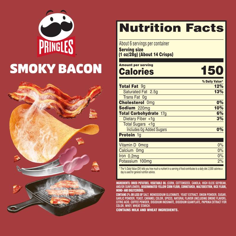 Pringles Smoky Bacon, 5.5 oz