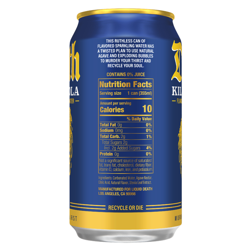 Liquid Death Killer Cola Sparkling Water 12pk 12oz Can