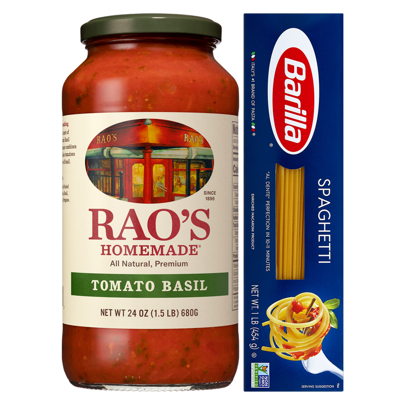 Barilla Spaghetti & Rao's Tomato Basil Sauce Bundle
