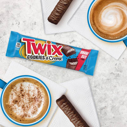 TWIX Cookies & Creme Chocolate Candy Bar, Share Size, 2.87 oz