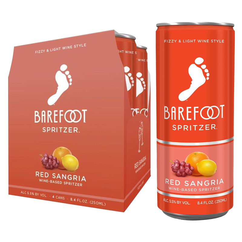 Barefoot Red Sangria Spritzer 4pk 250ml Can