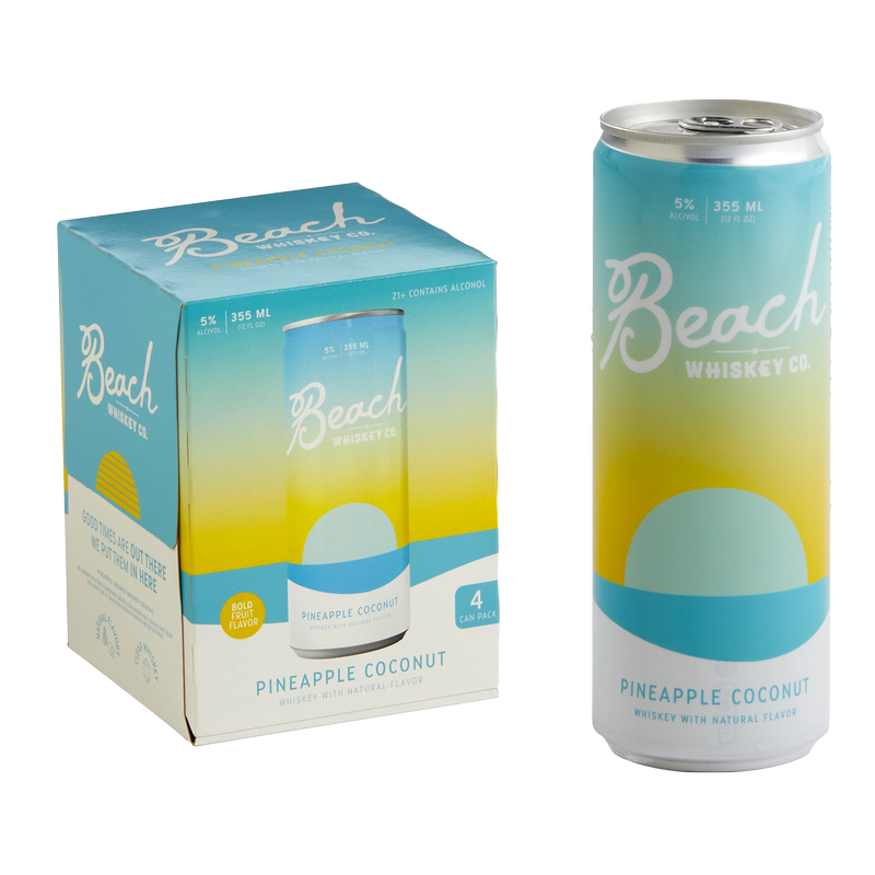 Beach Whiskey Pineapple Coconut Rtd 4pk 355ml 10% ABV