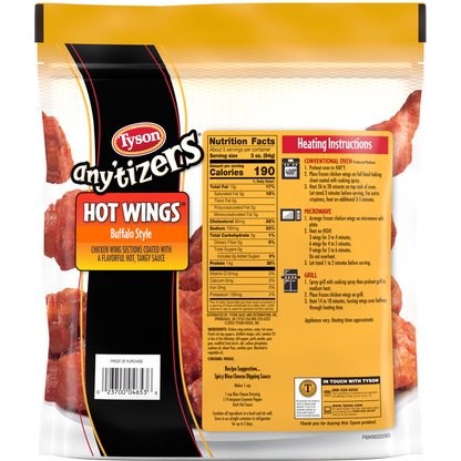 Tyson Any'tizers Frozen Buffalo Style Hot Wings 22oz